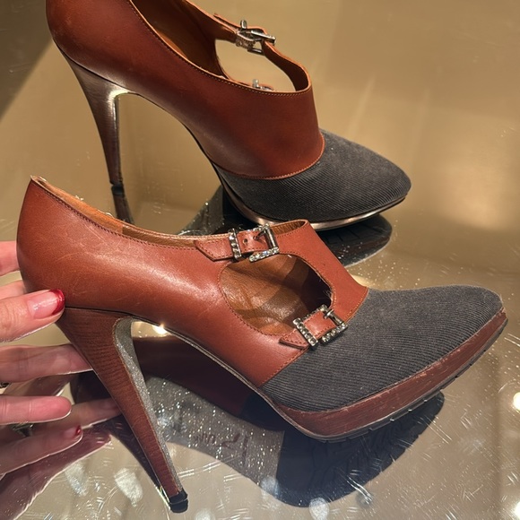 Rene Caovilla Corduroy Leather Booties - Picture 3 of 7